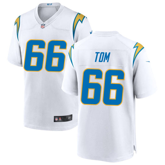 Cameron Tom Men's Nike White Los Angeles Chargers Custom Game Jersey