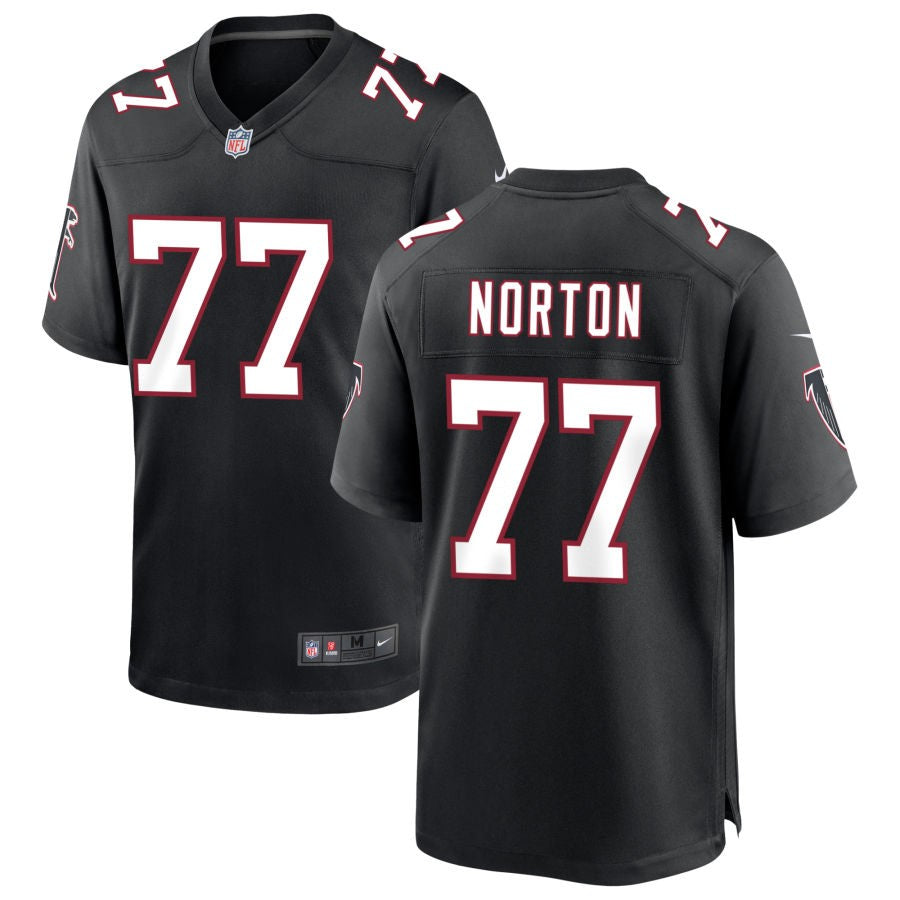 Storm Norton Men's Nike Black Atlanta Falcons Throwback Custom Game Jersey