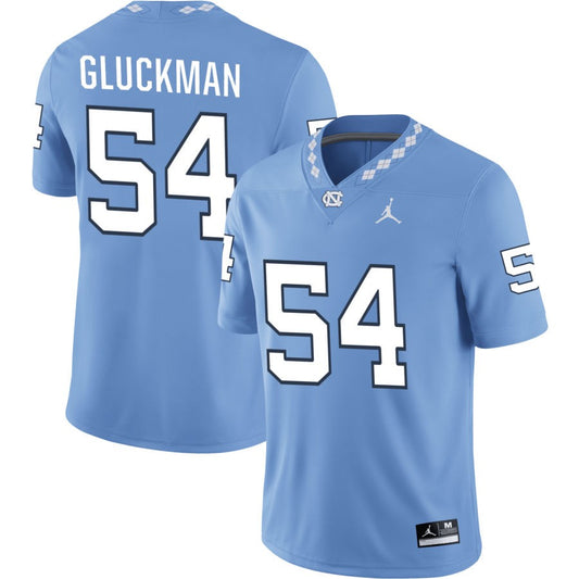 Zach Gluckman Men's Jordan Brand Carolina Blue North Carolina Tar Heels Pick-A-Player NIL Replica Football Jersey