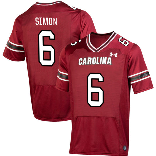 Joshua Simon Men's Under Armour  Garnet South Carolina Gamecocks NIL Pick-A-Player Replica Football Jersey