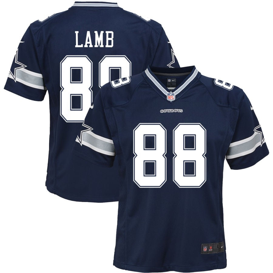 CeeDee Lamb Youth Nike Navy Dallas Cowboys Custom Game Jersey