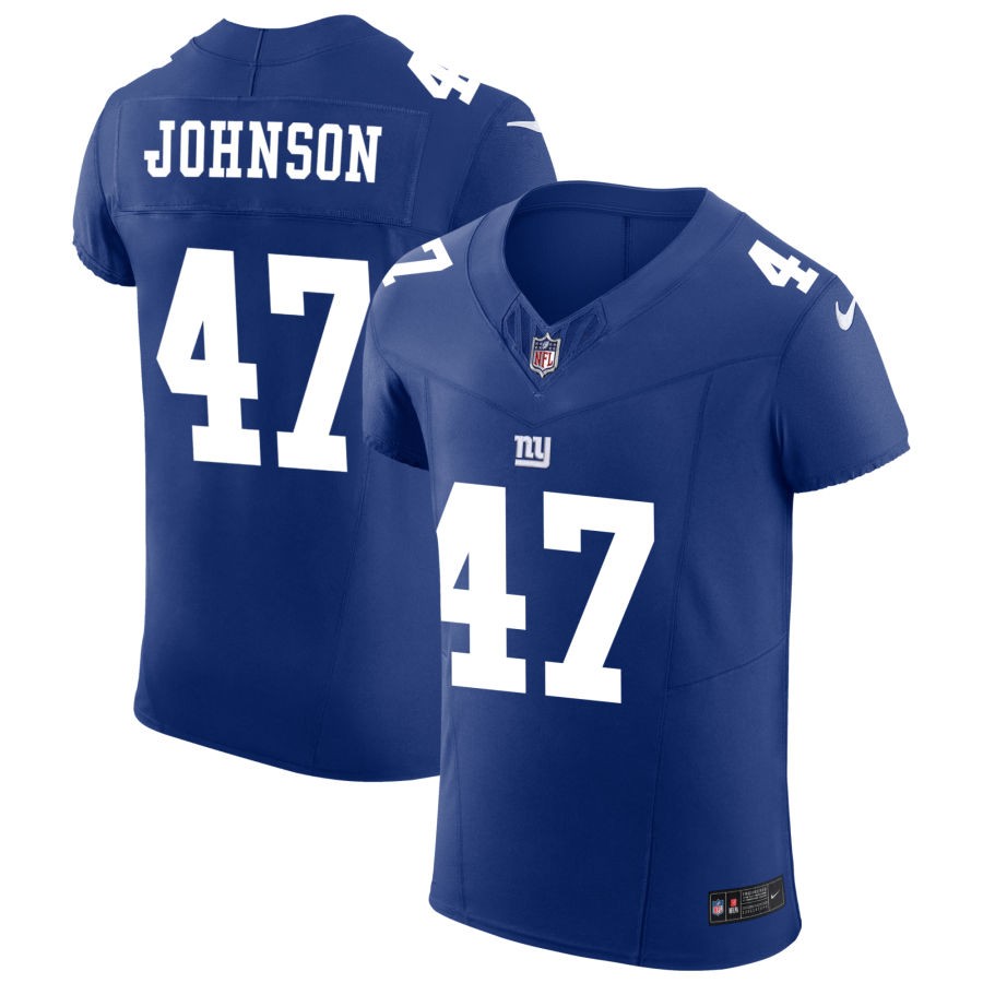 Theo Johnson Men's Nike Royal New York Giants Vapor F.U.S.E. Elite Custom Jersey