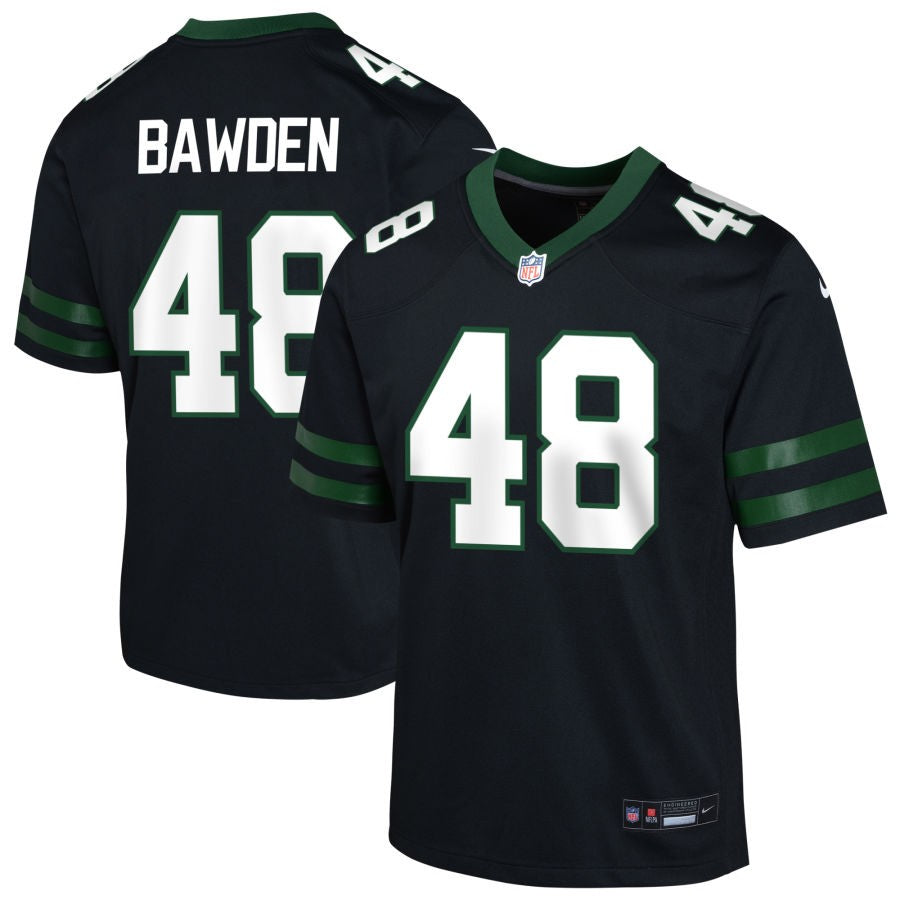 Nick Bawden Youth Nike  Legacy Black New York Jets Alternate Custom Game Jersey