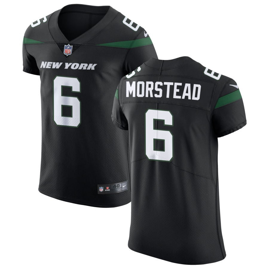 Thomas Morstead Men's Nike Stealth Black New York Jets Vapor Untouchable Elite Custom Jersey