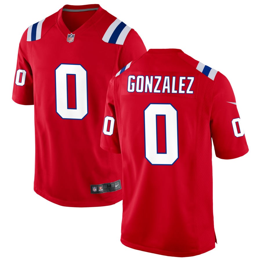 Christian Gonzalez Men's Nike Red New England Patriots Alternate Custom Jersey