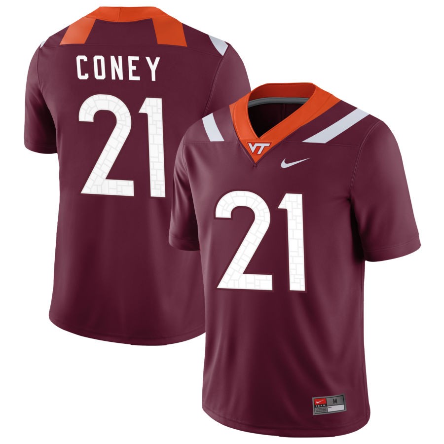 Jeremiah Coney Men's Nike Maroon Virginia Tech Hokies Pick-A-Player NIL Replica Football Jersey