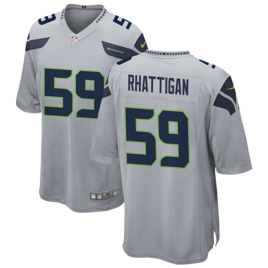 Jon Rhattigan Men's Nike Gray Seattle Seahawks Alternate Custom Game Jersey