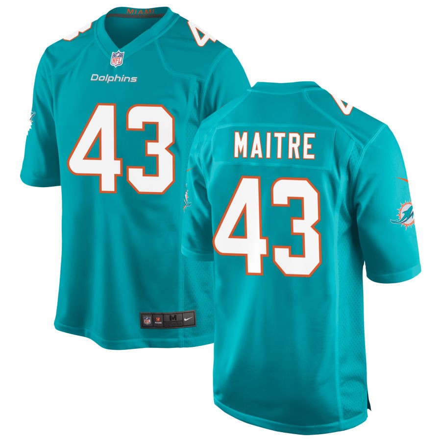 Jason Maitre Men's Nike Aqua Miami Dolphins Custom Game Jersey