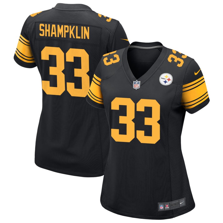 Aaron Shampklin Women's Nike  Black Pittsburgh Steelers Alternate Custom Game Jersey