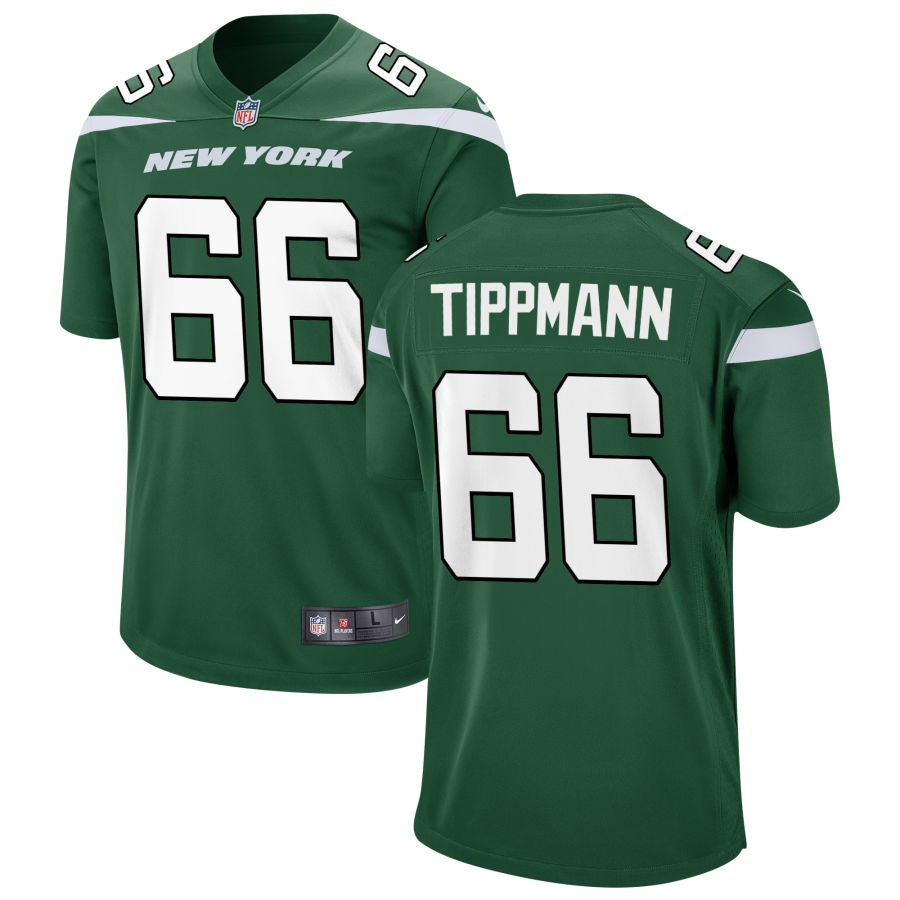 Joe Tippmann Men's Nike Gotham Green New York Jets Game Custom Jersey