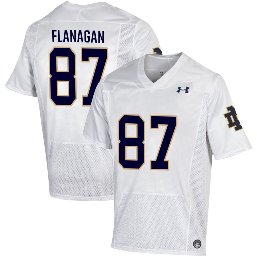 Cooper Flanagan Men's Under Armour White Notre Dame Fighting Irish Pick-A-Player NIL Replica Football Jersey