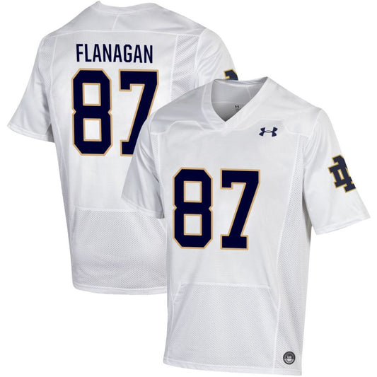 Cooper Flanagan Men's Under Armour White Notre Dame Fighting Irish Pick-A-Player NIL Replica Football Jersey