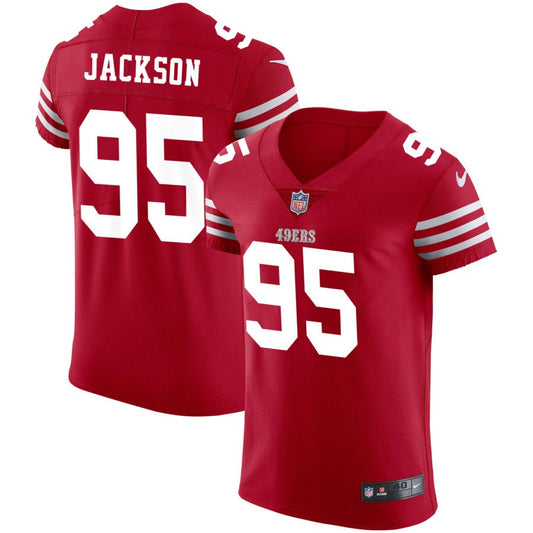 Drake Jackson Men's Nike Scarlet San Francisco 49ers Vapor Elite Custom Jersey