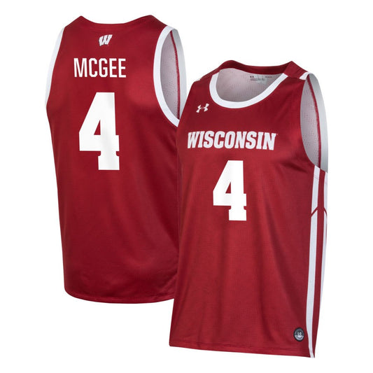 Kamari McGee Men's Under Armour Red Wisconsin Badgers Pick-A-Player NIL Men's Basketball Jersey