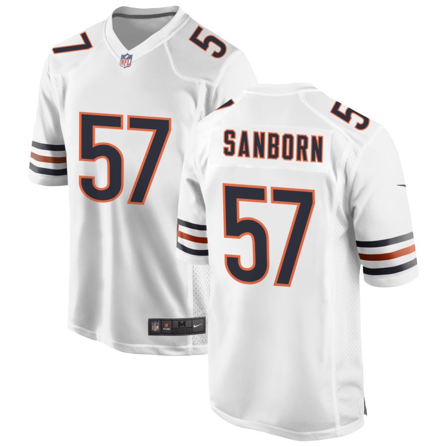 Jack Sanborn Men's Nike White Chicago Bears Custom Game Jersey