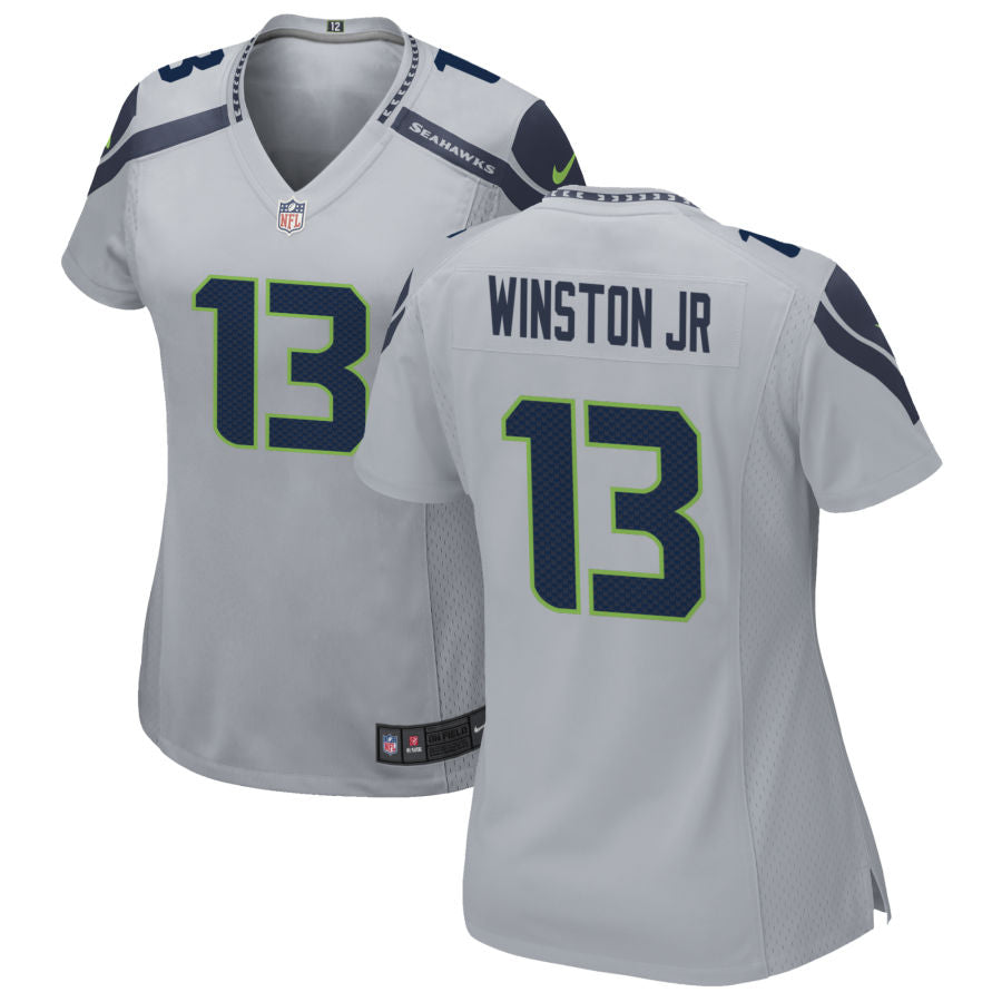 Easop Winston Jr Women's Nike Gray Seattle Seahawks Alternate Custom Game Jersey