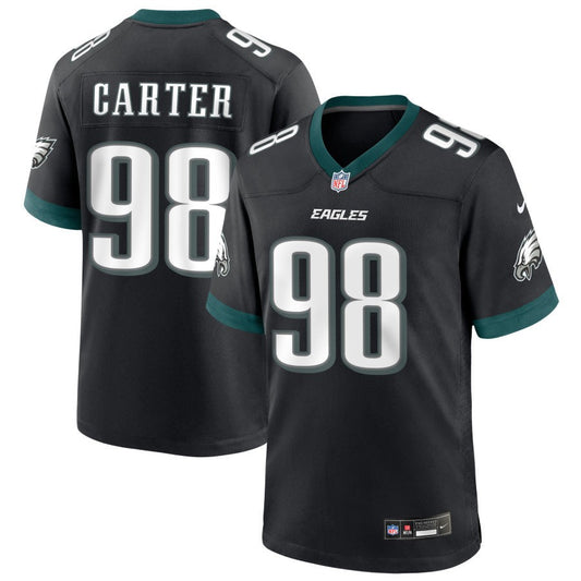 Jalen Carter Men's Nike Black Philadelphia Eagles Alternate Custom Game Jersey