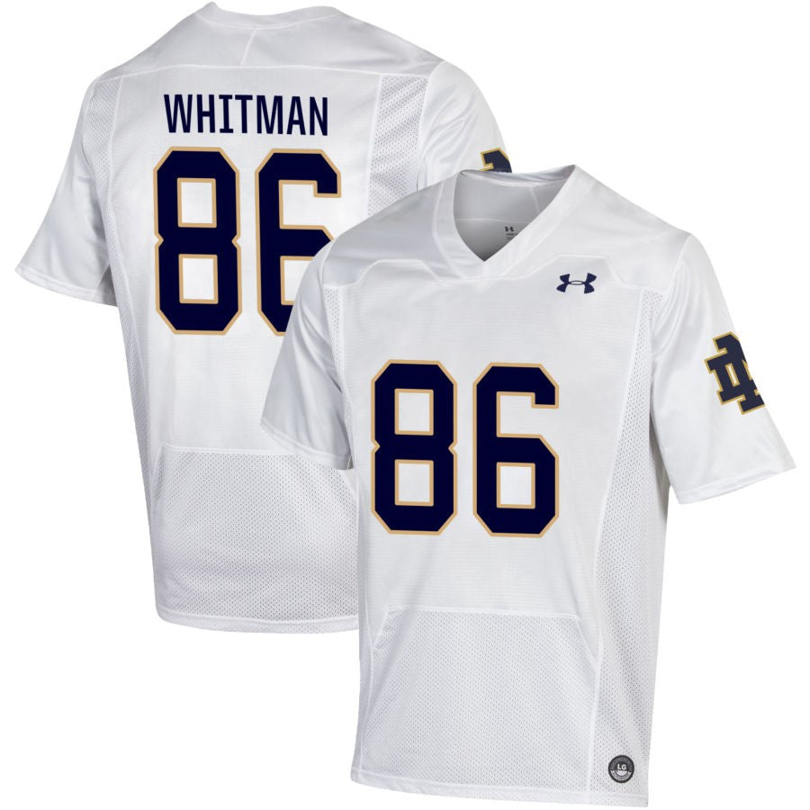 Alex Whitman Men's Under Armour White Notre Dame Fighting Irish Pick-A-Player NIL Replica Football Jersey