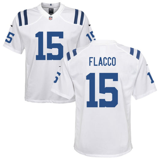 Joe Flacco Youth Nike Indianapolis Colts White Custom Game Jersey