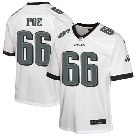 Jason Poe Youth Nike White Philadelphia Eagles Custom Game Jersey