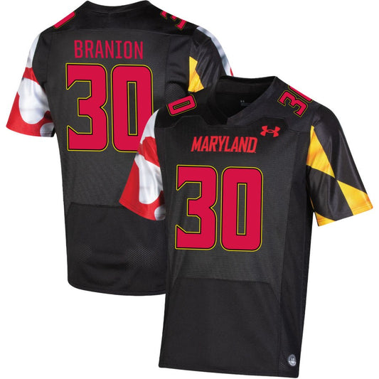 J'Mar Branion Men's Under Armour Black Maryland Terrapins Pick-A-Player NIL Replica Football Jersey