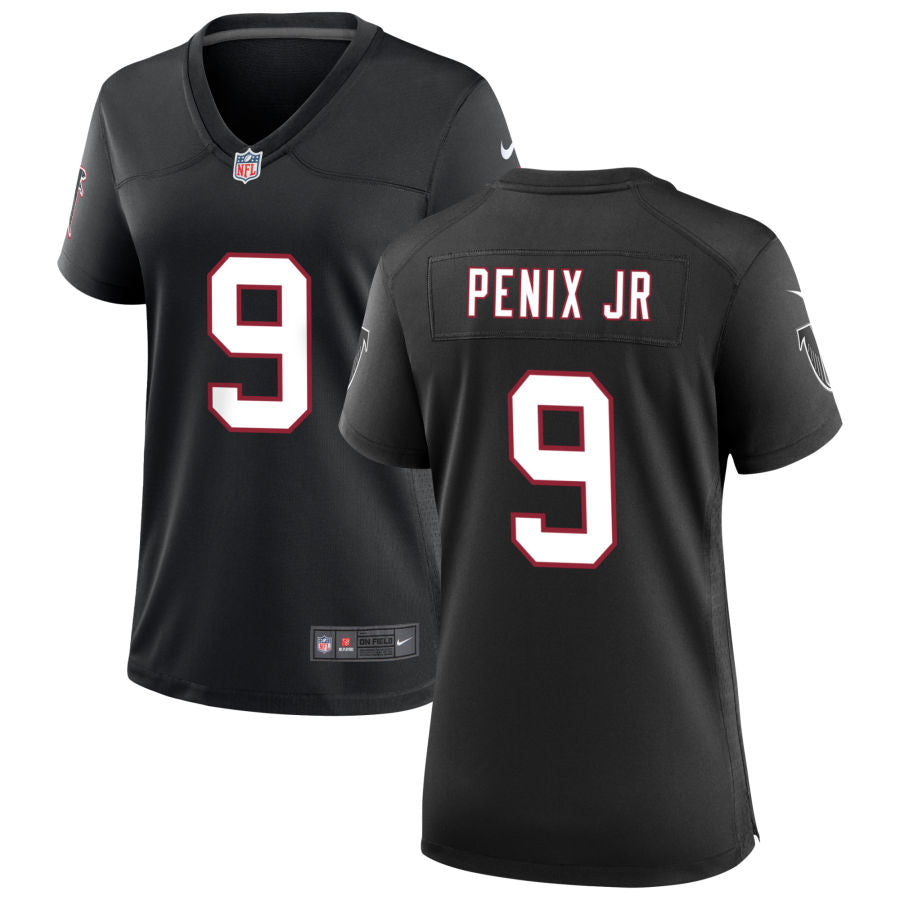 Michael Penix Jr Women's Nike Black Atlanta Falcons Throwback Custom Game Jersey