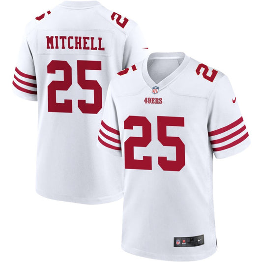 Elijah Mitchell Men's Nike White San Francisco 49ers Game Custom Player Jersey