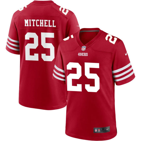 Elijah Mitchell Men's Nike Scarlet San Francisco 49ers Custom Jersey