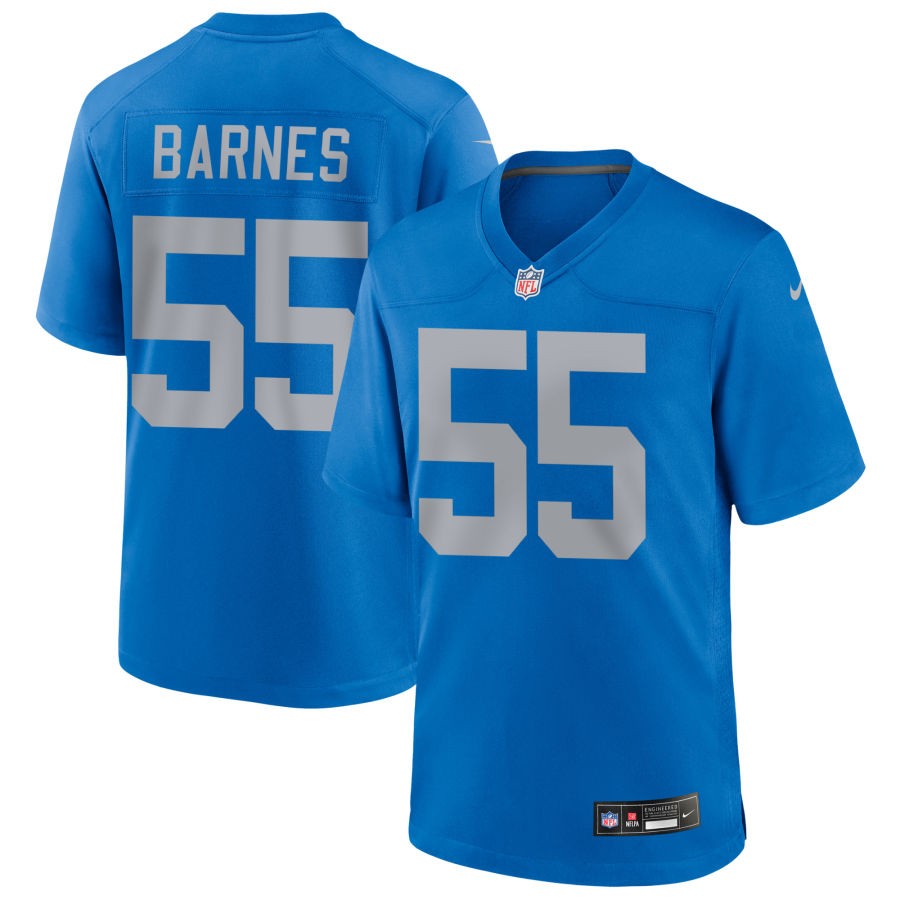 Derrick Barnes Men's Nike Blue Detroit Lions Alternate Custom Game Jersey