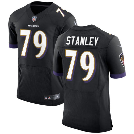 Ronnie Stanley Men's Nike Black Baltimore Ravens Speed Machine Elite Custom Jersey