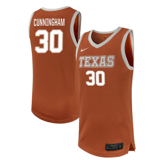 Brock Cunningham Men's Nike Texas Orange Texas Longhorns NIL Pick-A-Player Men's Basketball Replica Jersey