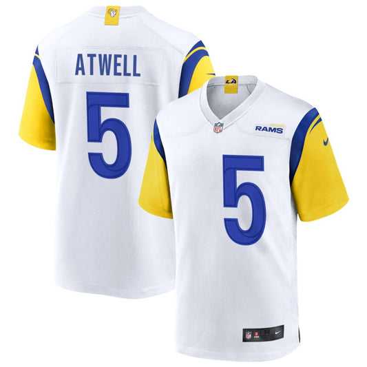 Tutu Atwell Men's Nike White Los Angeles Rams Alternate Custom Jersey