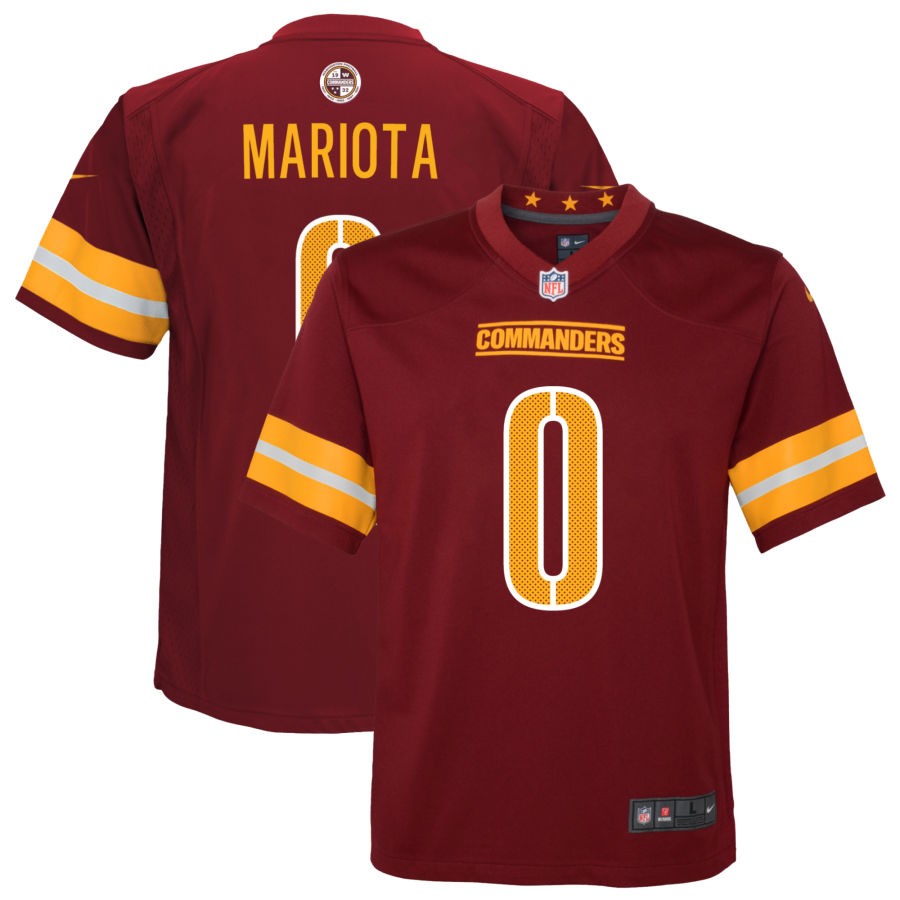 Marcus Mariota Youth Nike Burgundy Washington Commanders Game Custom Player Jersey