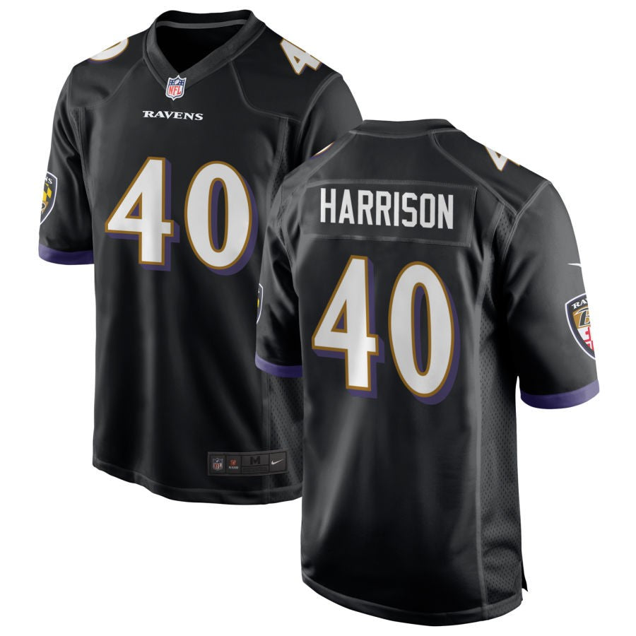 Malik Harrison Men's Nike Black Baltimore Ravens Alternate Custom Game Jersey