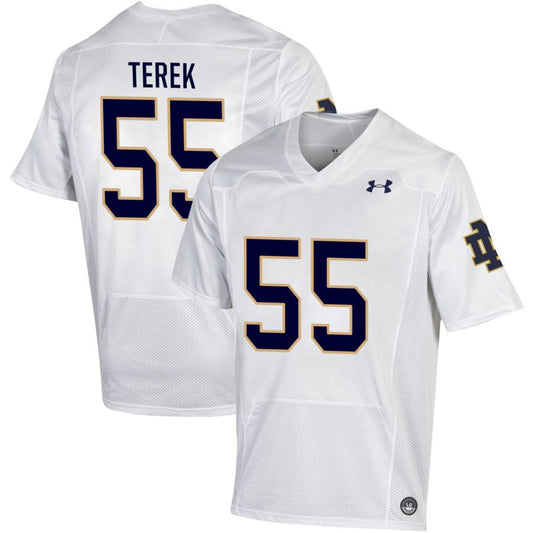 Christopher Terek Men's Under Armour White Notre Dame Fighting Irish Pick-A-Player NIL Replica Football Jersey