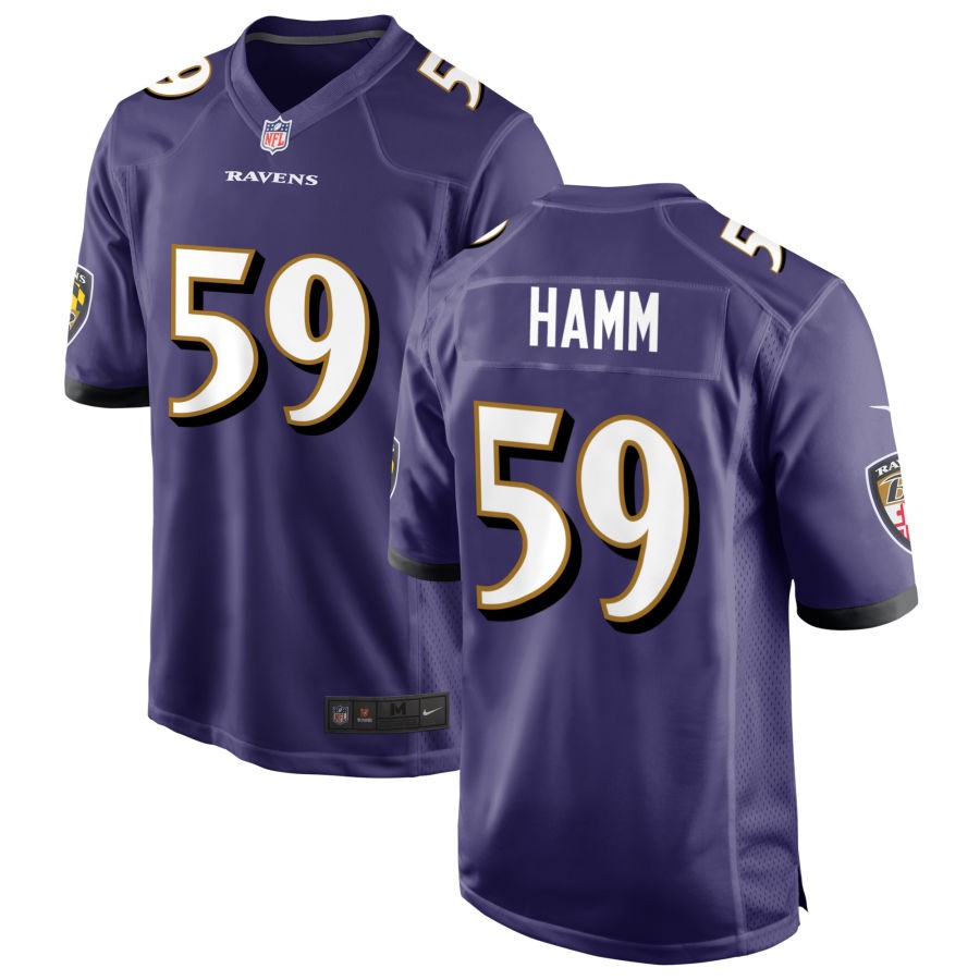 Malik Hamm Men's Nike Purple Baltimore Ravens Custom Game Jersey