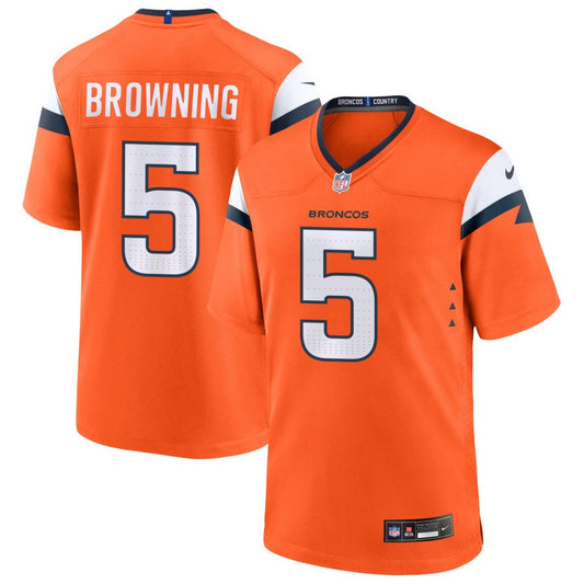 Baron Browning Men's Nike  Orange Denver Broncos Custom Game Jersey