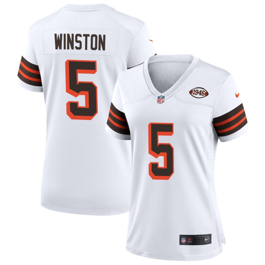 Jameis Winston Women's Nike White Cleveland Browns 1946 Collection Alternate Custom Jersey