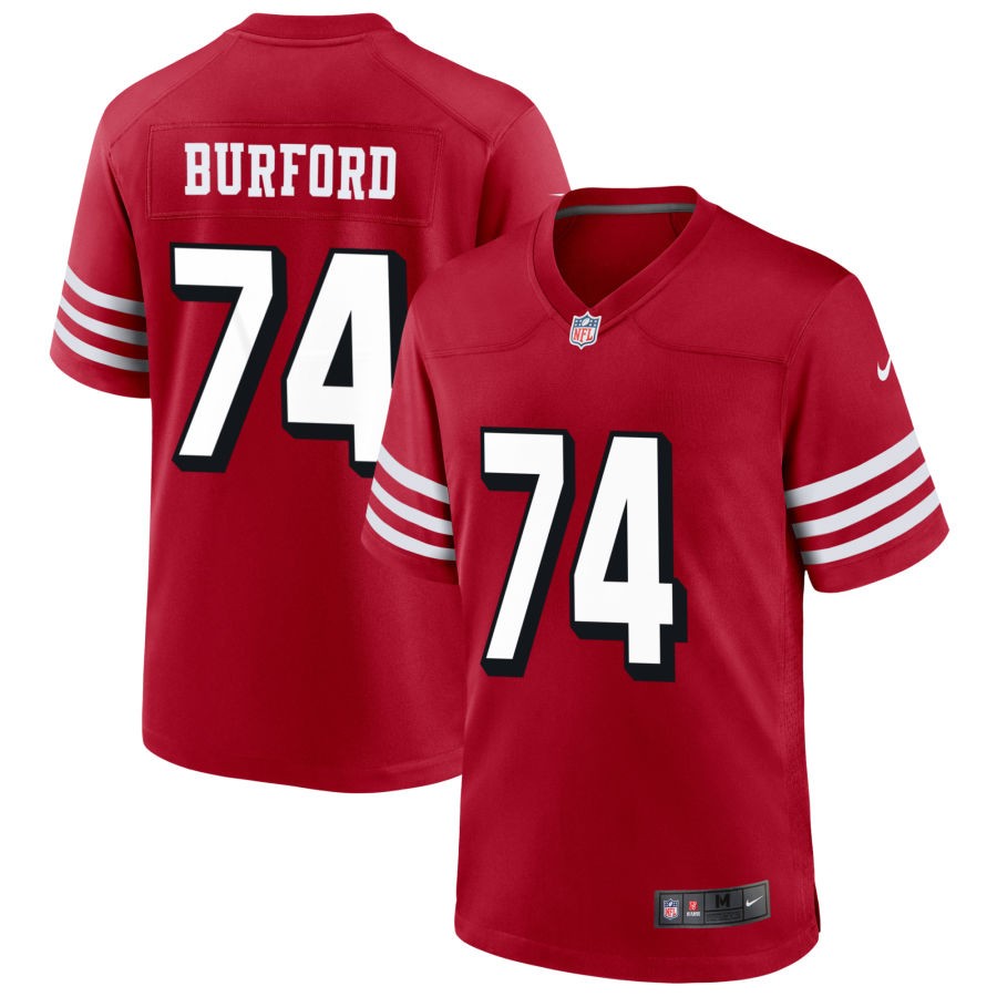 Spencer Burford Men's Nike Scarlet San Francisco 49ers Alternate Custom Game Jersey