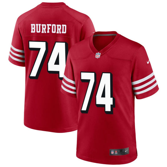 Spencer Burford Men's Nike Scarlet San Francisco 49ers Alternate Custom Game Jersey