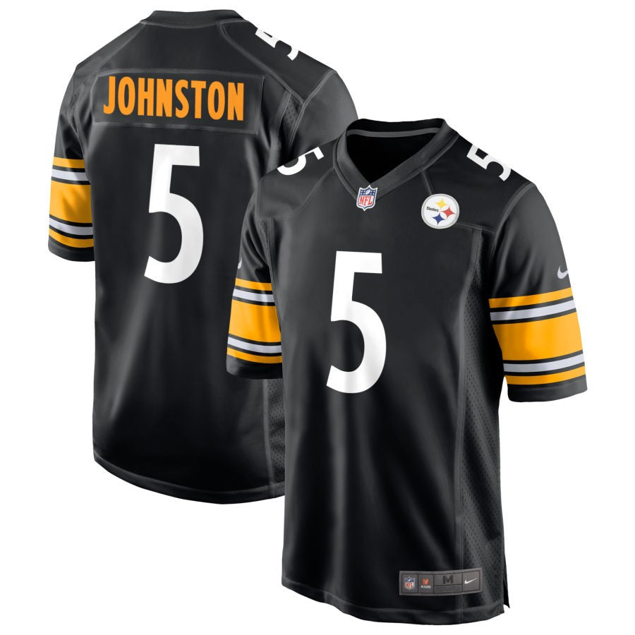 Cameron Johnston Men's Nike Black Pittsburgh Steelers Game Custom Player Jersey