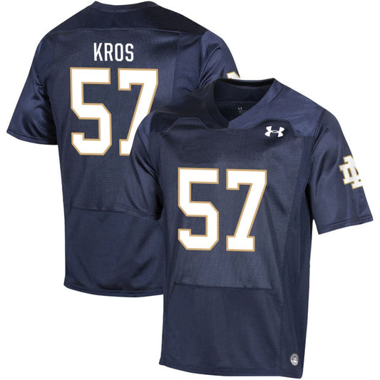 Andrew Kros Men's Under Armour Navy Notre Dame Fighting Irish Pick-A-Player NIL Replica Football Jersey