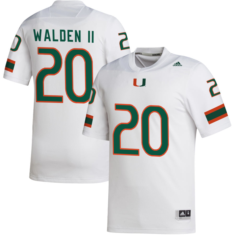 Terrell Walden II Men's adidas White Miami Hurricanes Pick-A-Player NIL Replica Football Jersey