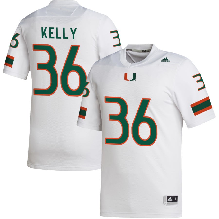 Nick Kelly Men's adidas White Miami Hurricanes Pick-A-Player NIL Replica Football Jersey