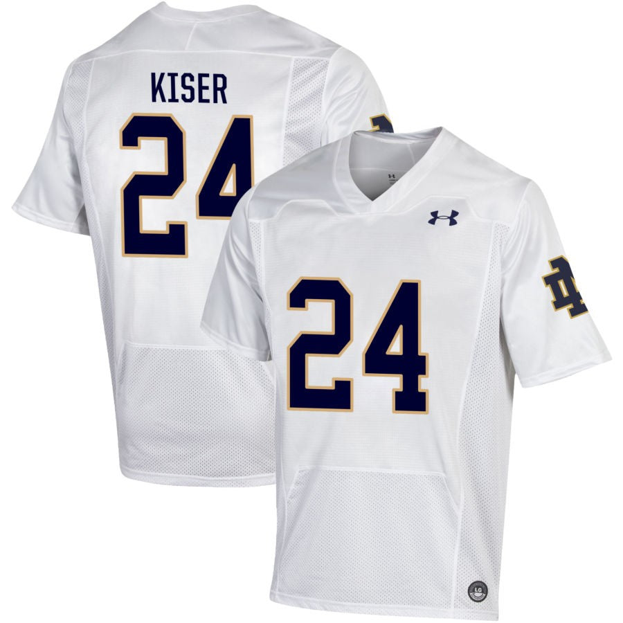 Jack Kiser Men's Under Armour White Notre Dame Fighting Irish Pick-A-Player NIL Replica Football Jersey