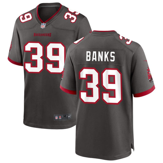 Marcus Banks Men's Nike Pewter Tampa Bay Buccaneers Alternate Custom Game Jersey