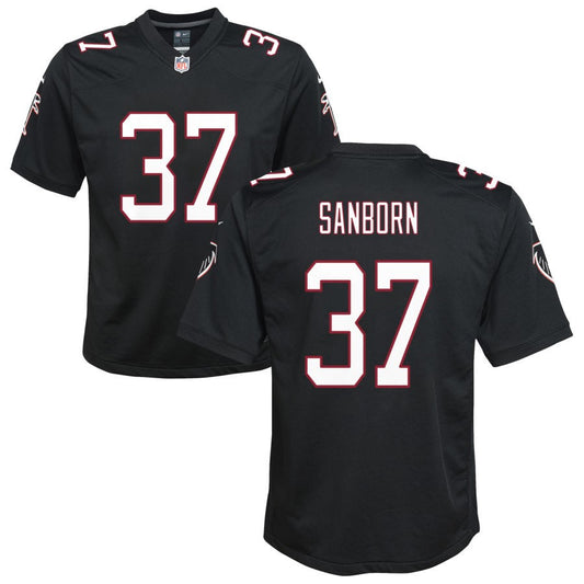 Ryan Sanborn Youth Nike Black Atlanta Falcons Throwback Custom Game Jersey