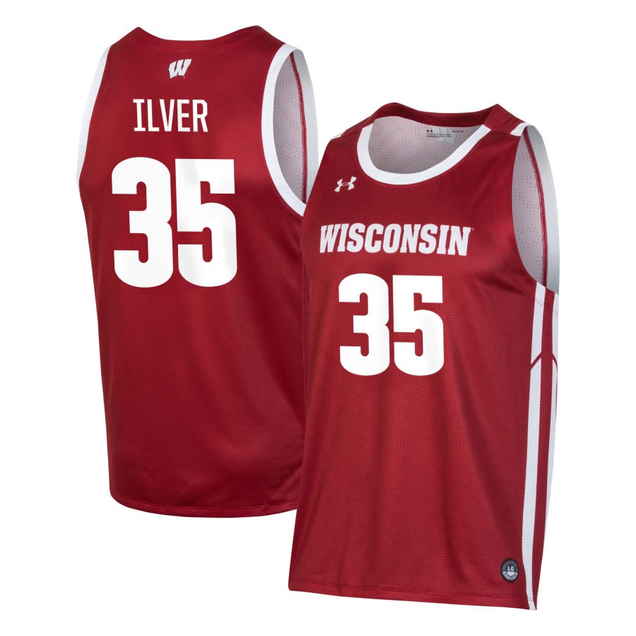 Markus Ilver Men's Under Armour Red Wisconsin Badgers Pick-A-Player NIL Men's Basketball Jersey