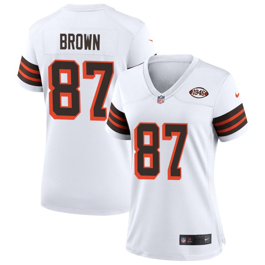 Ahmarean Brown Women's Nike White Cleveland Browns 1946 Collection Alternate Custom Jersey