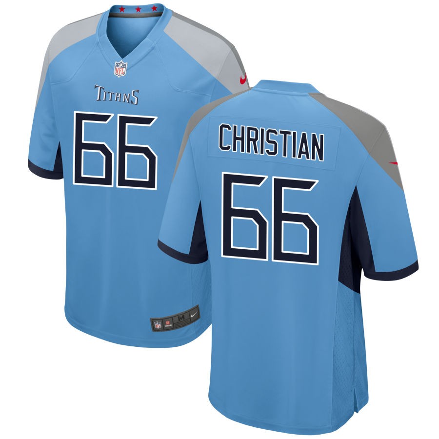 Geron Christian Men's Nike Light Blue Tennessee Titans Alternate Custom Game Jersey